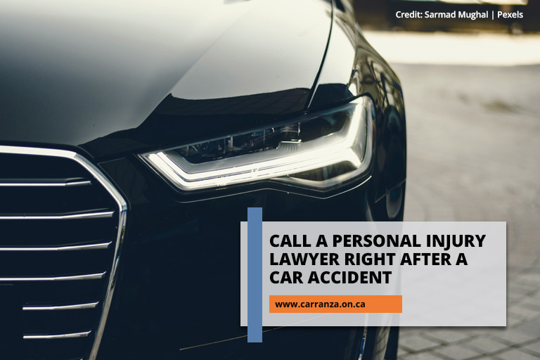 Call a personal injury lawyer right after a car accident